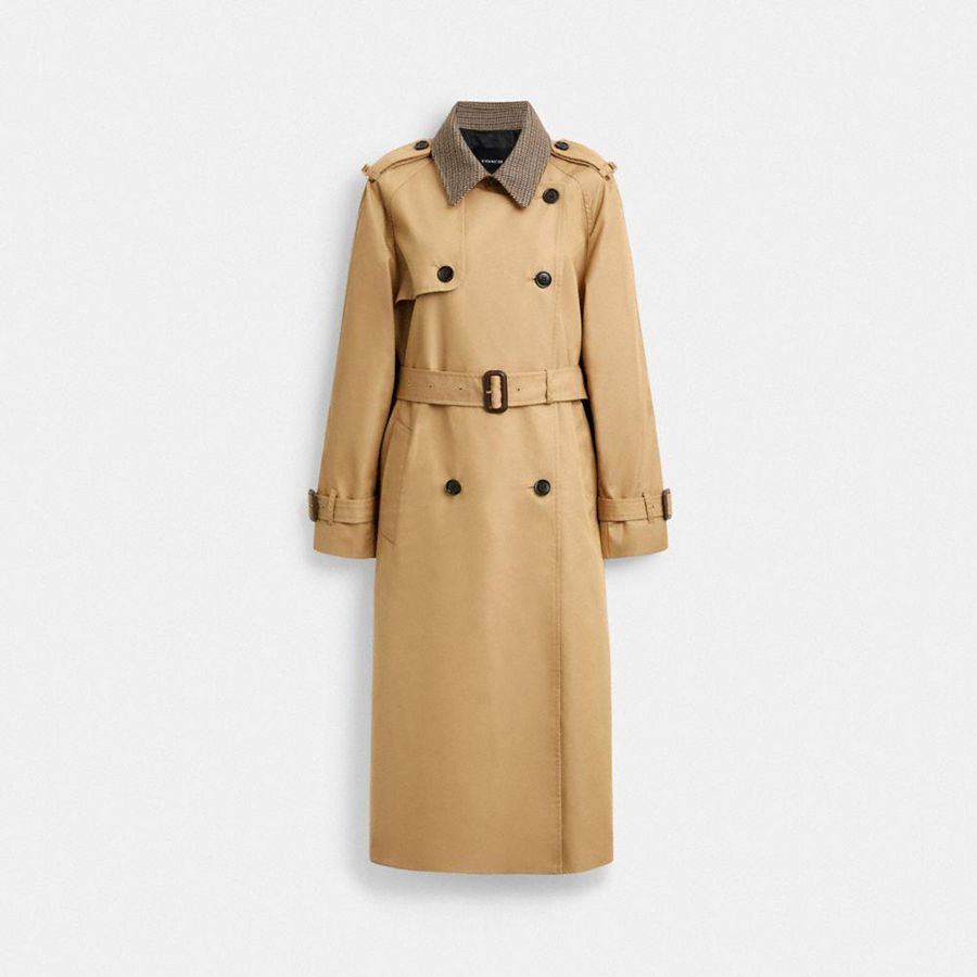 Abrigo COACH Mujer Kaki | 4679DKLQH