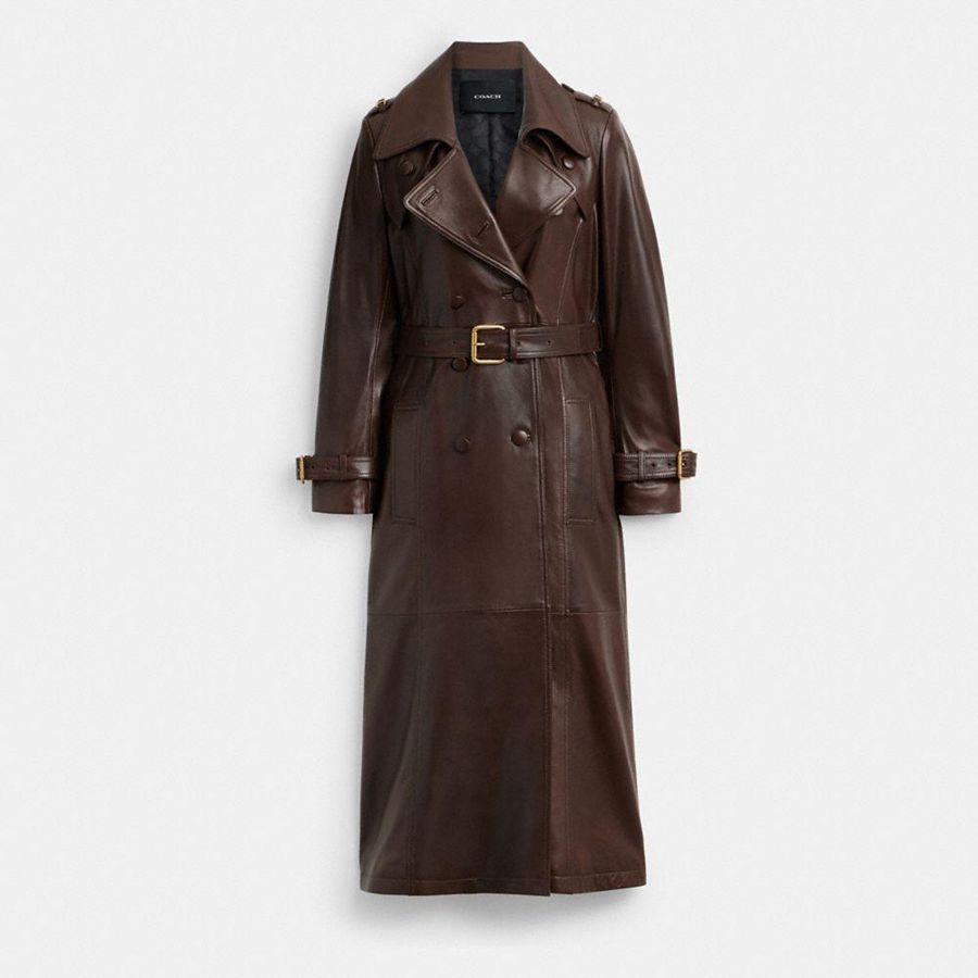Abrigo COACH Mujer Marrones | 4123IJPTD