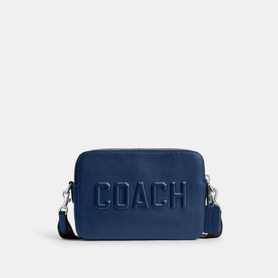 Bolsa Cruzada COACH Hombre Azules | 3124WPTMX