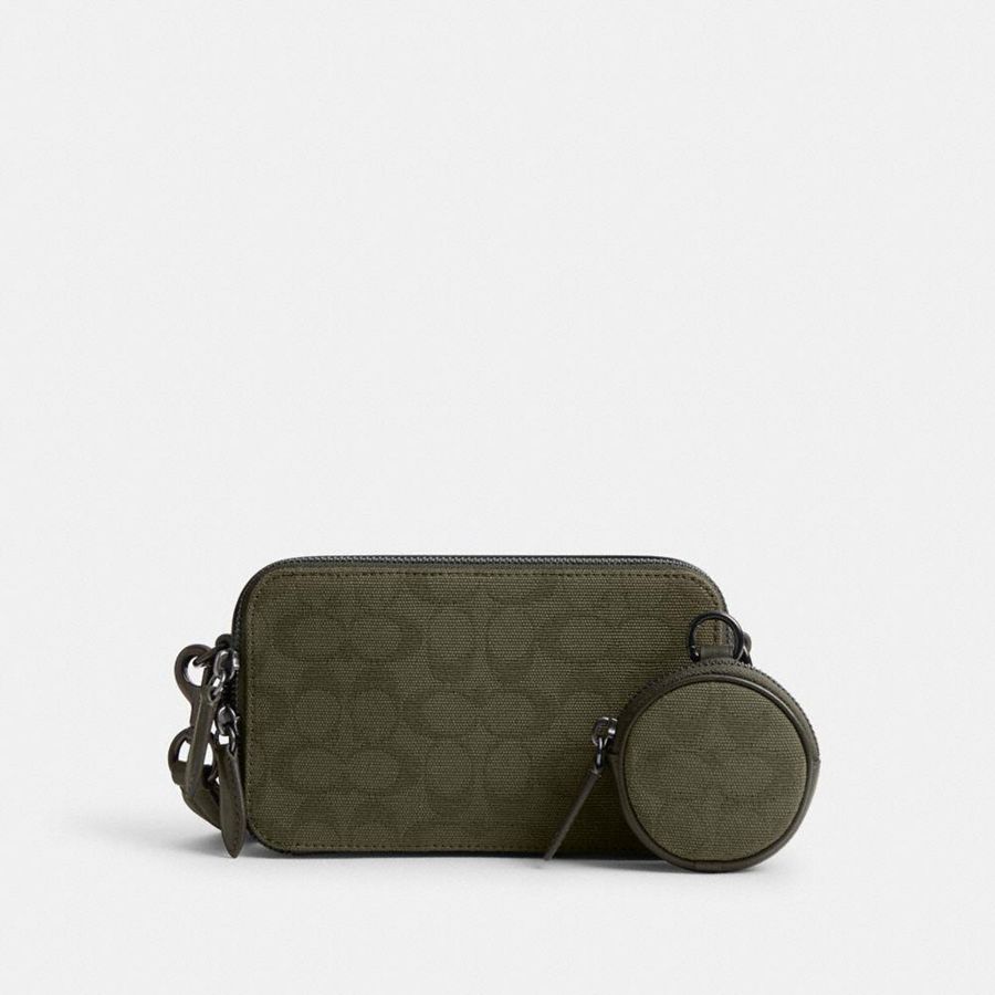 Bolsa Cruzada COACH Hombre Verde | 3840QKFNU