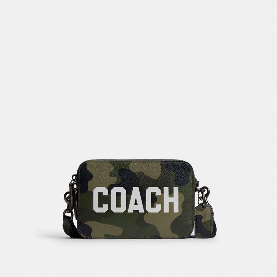 Bolsa Cruzada COACH Hombre Verde | 5924WCYJQ