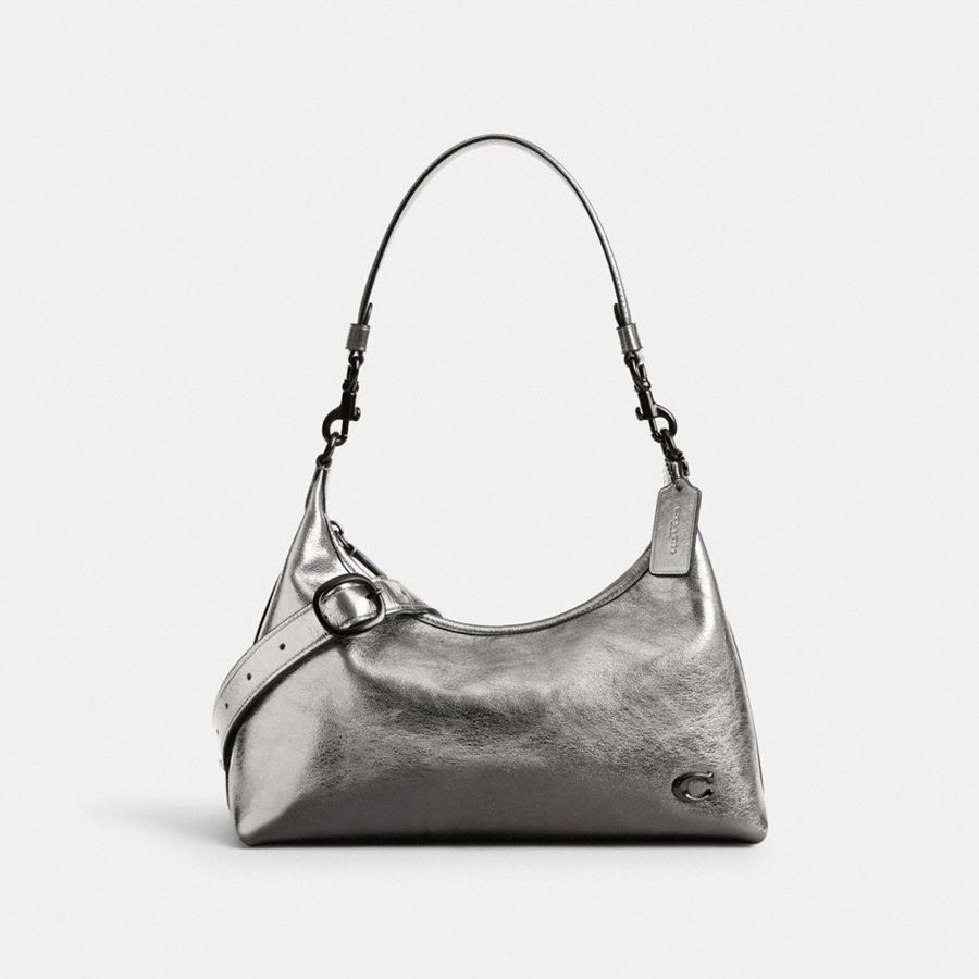 Bolsa de Hombro COACH Mujer Plateadas | 7149EKQDY