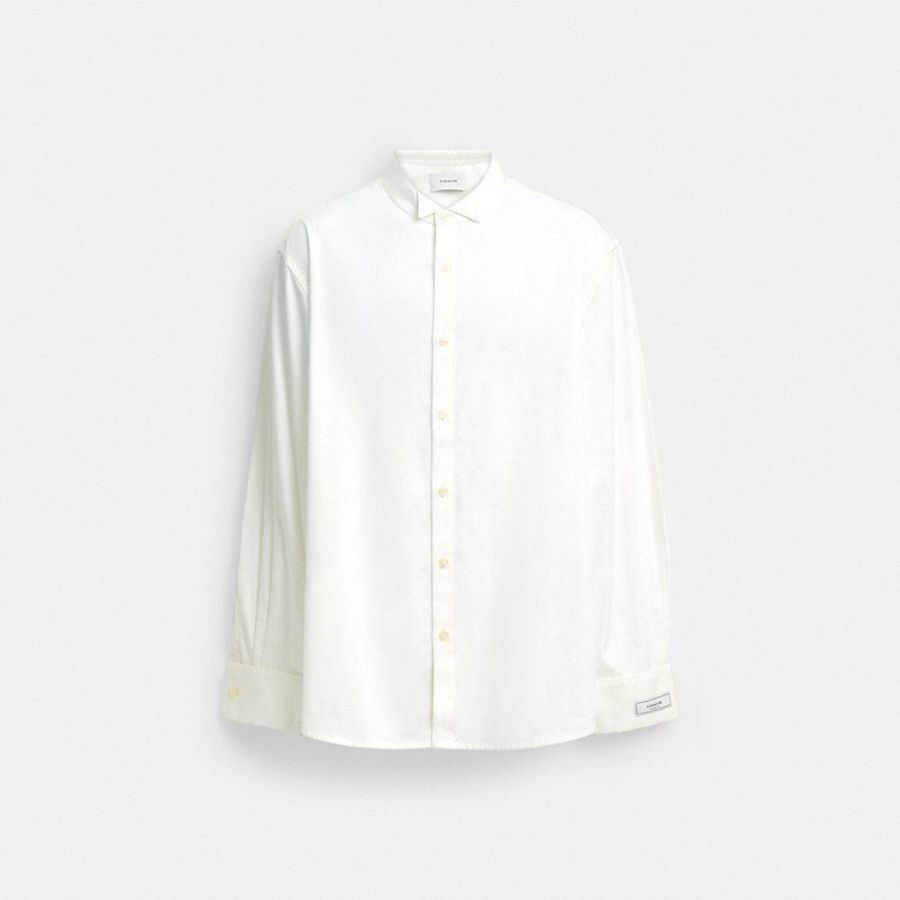 Camisa COACH Hombre Blancas | 7164ARPCQ