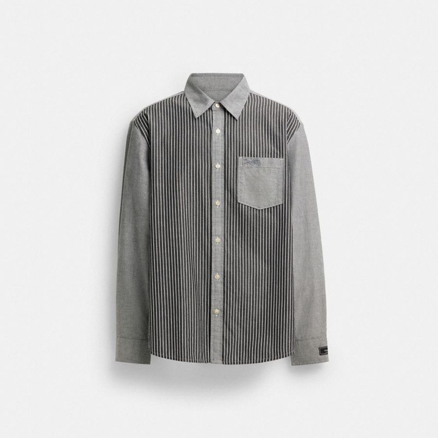 Camisa COACH Hombre Gris | 1873YUNHX