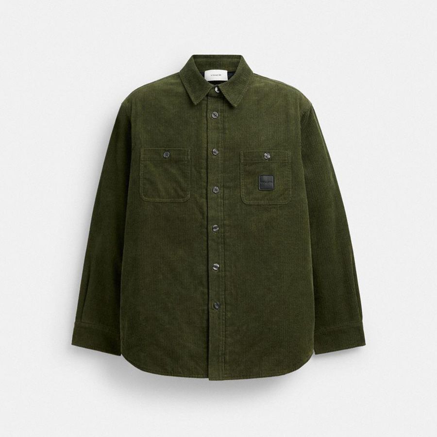 Camisa COACH Hombre Verde Oliva | 2978NTQRE