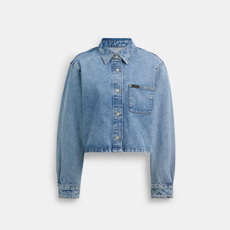 Camisa COACH Mujer Azules | 1620NKABU