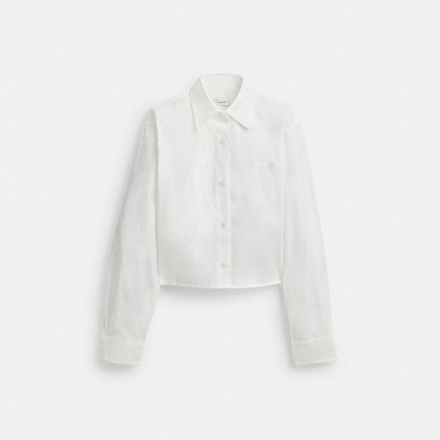 Camisa COACH Mujer Blancas | 5938ZVUHB