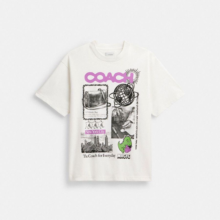 Camiseta COACH Hombre Blancas | 9231VSYAG