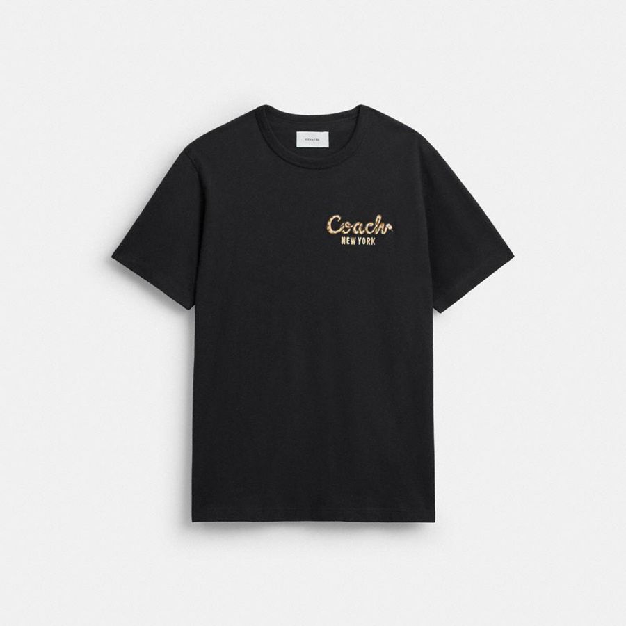 Camiseta COACH Hombre Negras | 7482QZOVJ