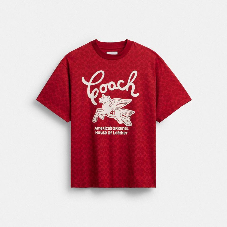 Camiseta COACH Hombre Rojas | 2185NLUSF