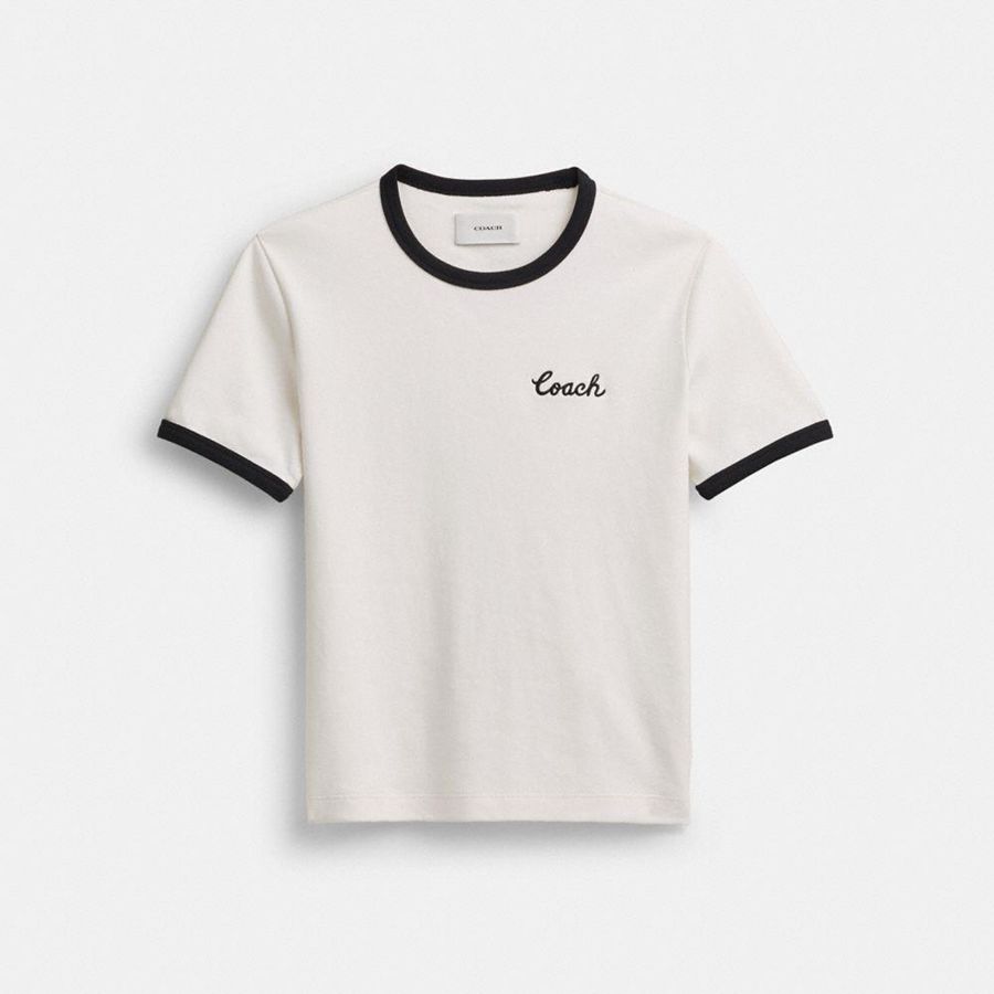 Camiseta COACH Mujer Blancas | 8952MBEFP