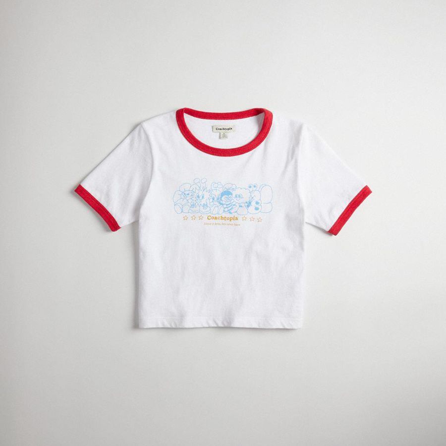 Camiseta COACH Mujer Blancas | 9640NYCFT