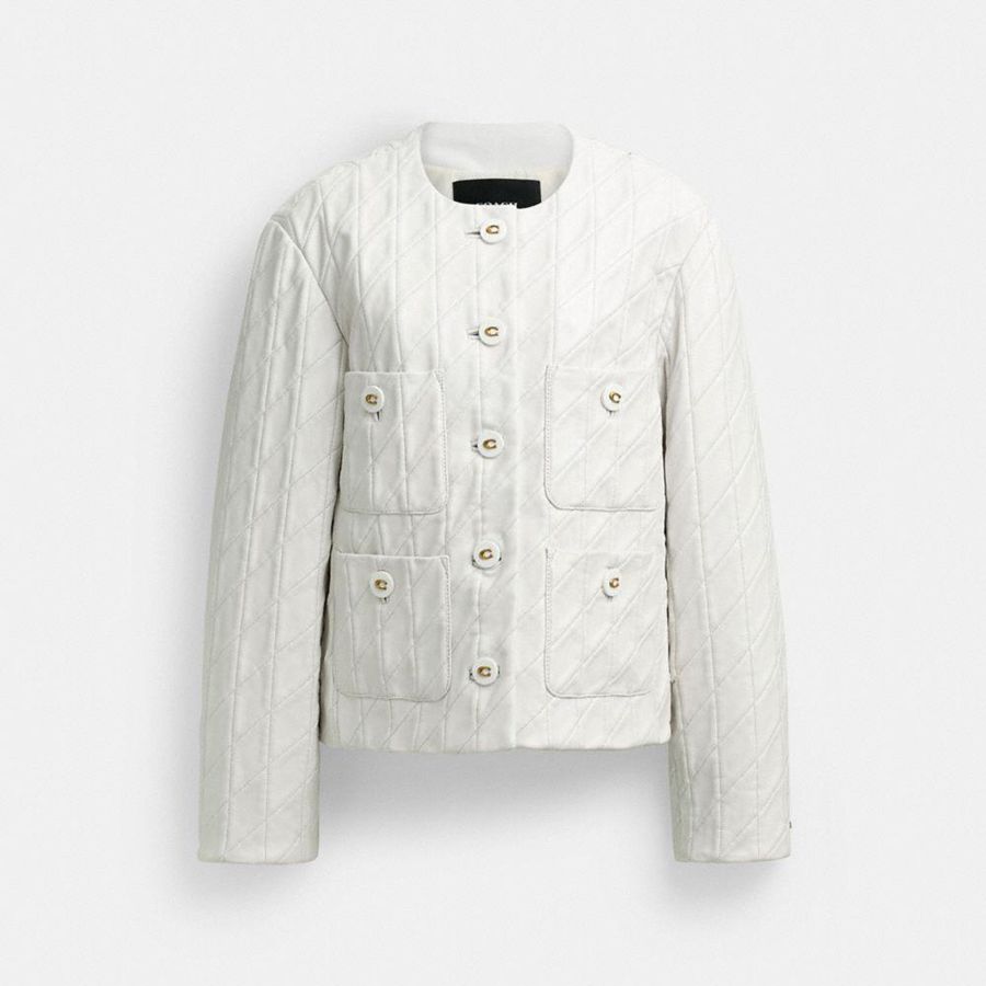 Campera COACH Mujer Blancas | 9172OECLW