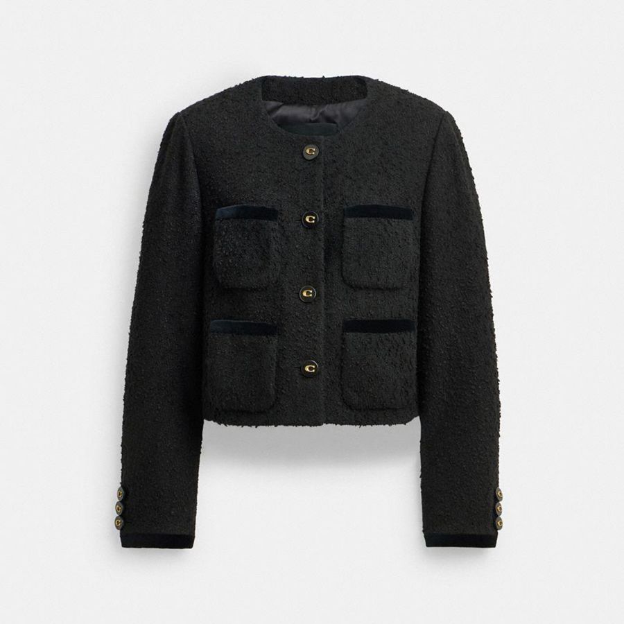Campera COACH Mujer Negras | 0368SGJFC