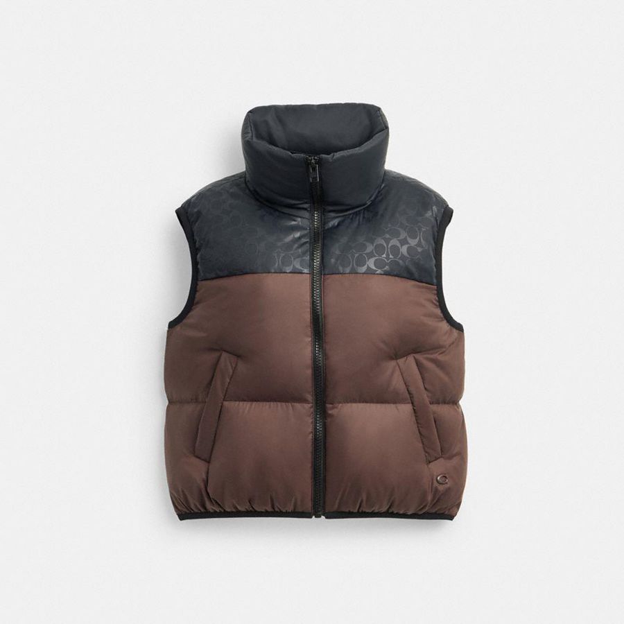 Chaleco COACH Mujer Marrones | 0613PYWKG