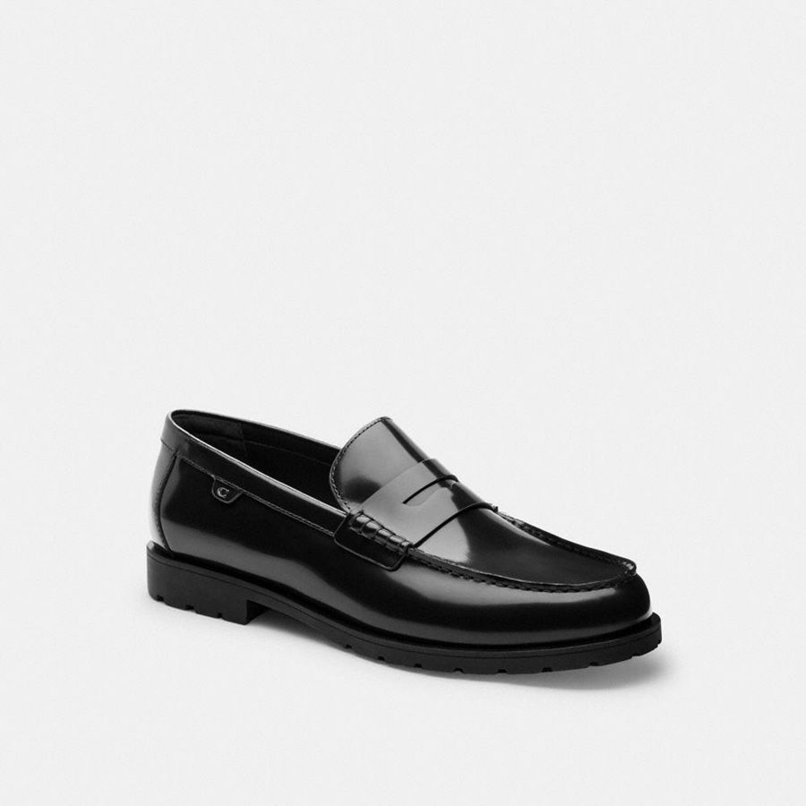 Mocasines COACH Hombre Negras | 9125VHLKY