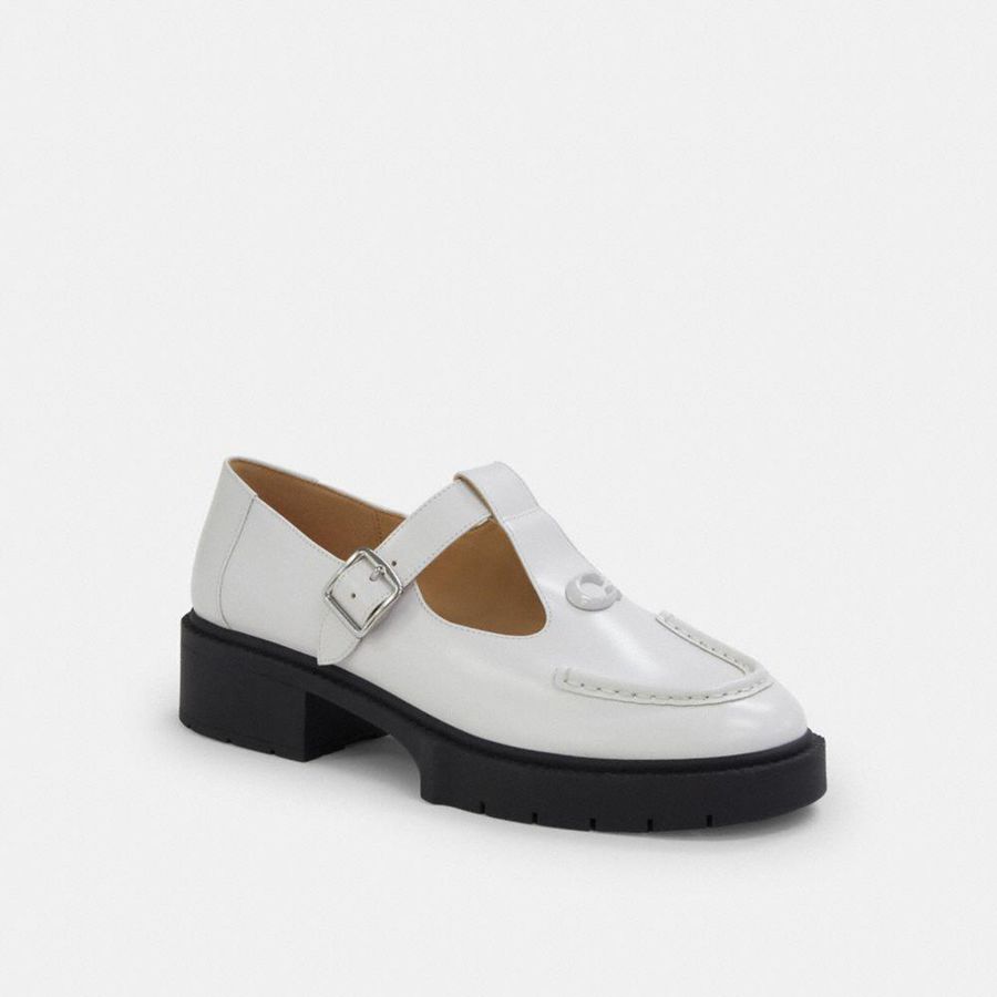 Mocasines COACH Mujer Blancas | 1287CDWQU