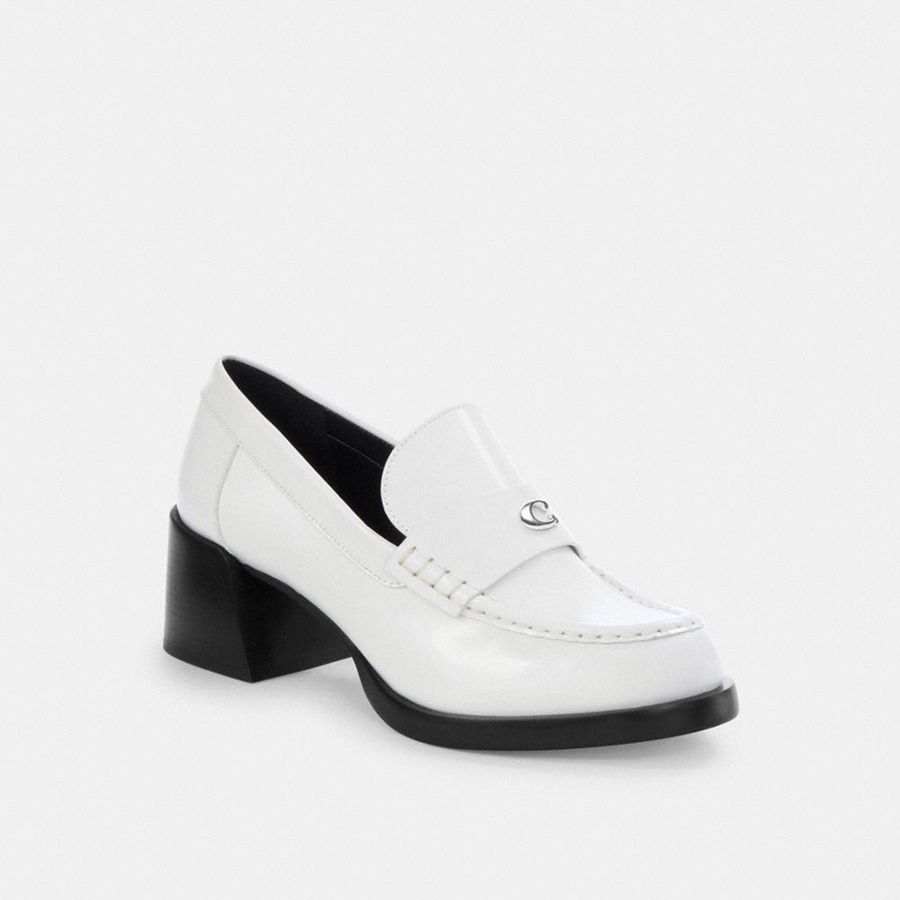 Mocasines COACH Mujer Blancas | 1362POIHK