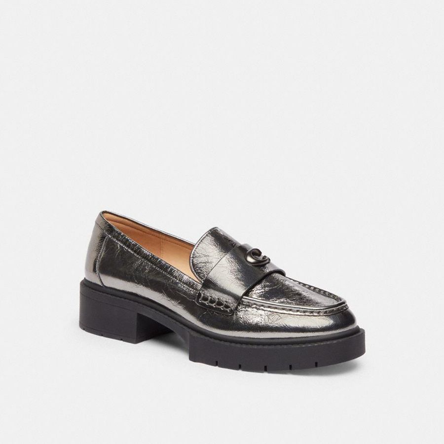 Mocasines COACH Mujer Plateadas | 0698UYBPI