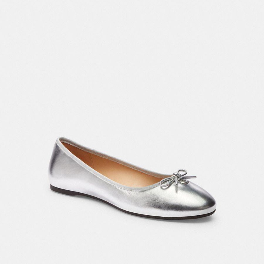 Mocasines COACH Mujer Plateadas | 5309YEOIA