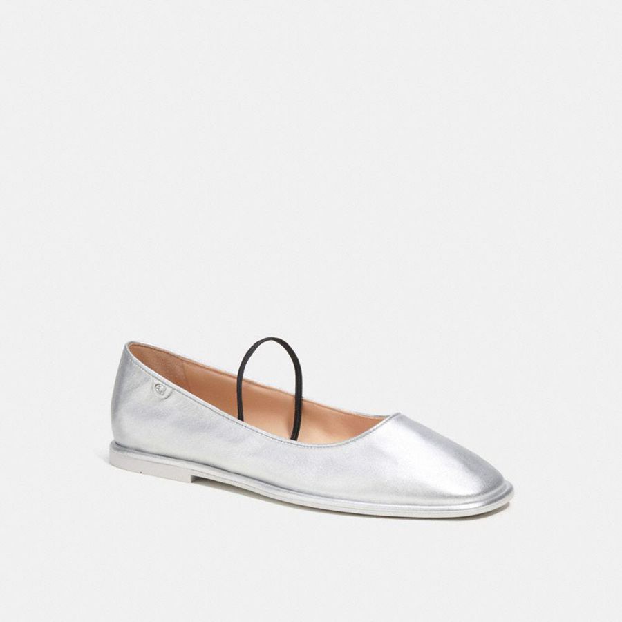 Mocasines COACH Mujer Plateadas | 7803TFXJB