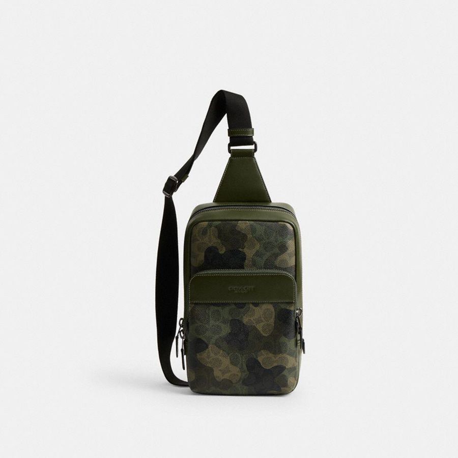 Mochila COACH Hombre Verde | 7369YVTUI