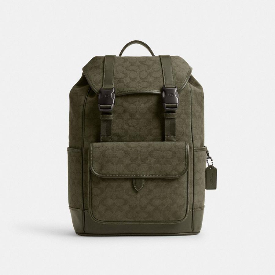 Mochila COACH Hombre Verde | 7618XDFPW