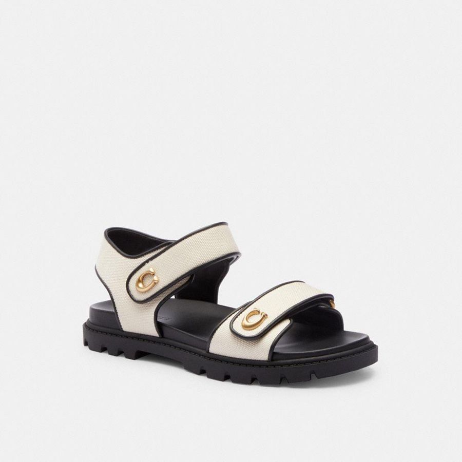 Sandalias COACH Mujer Blancas | 7586KTVYW