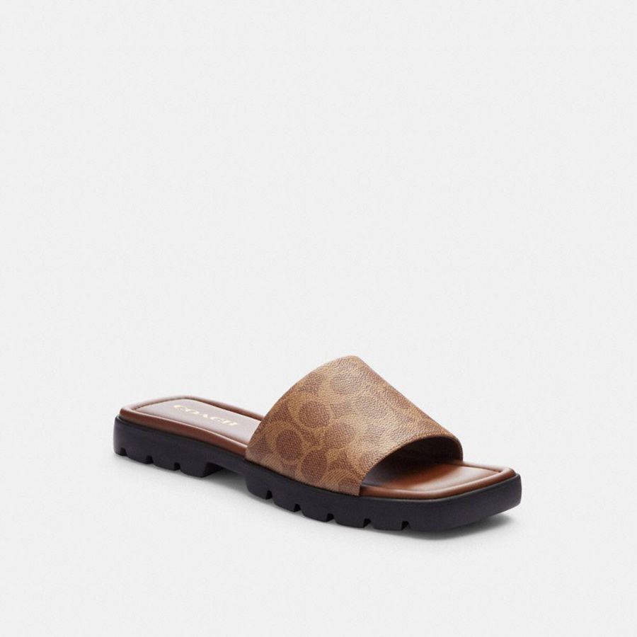 Sandalias COACH Mujer Marrones | 3546USMNK