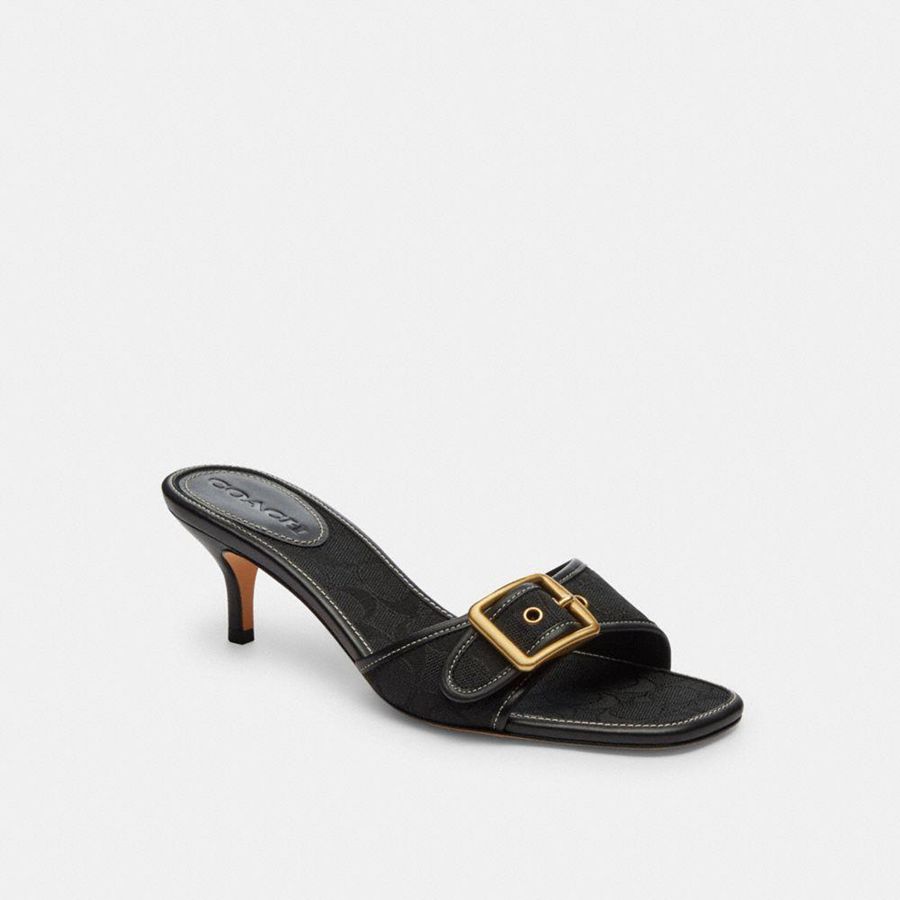 Sandalias COACH Mujer Negras | 7450TIZOQ