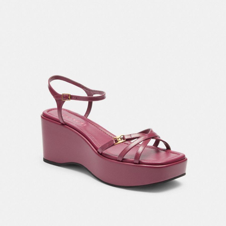 Sandalias COACH Mujer Rosas | 6387ISEPH