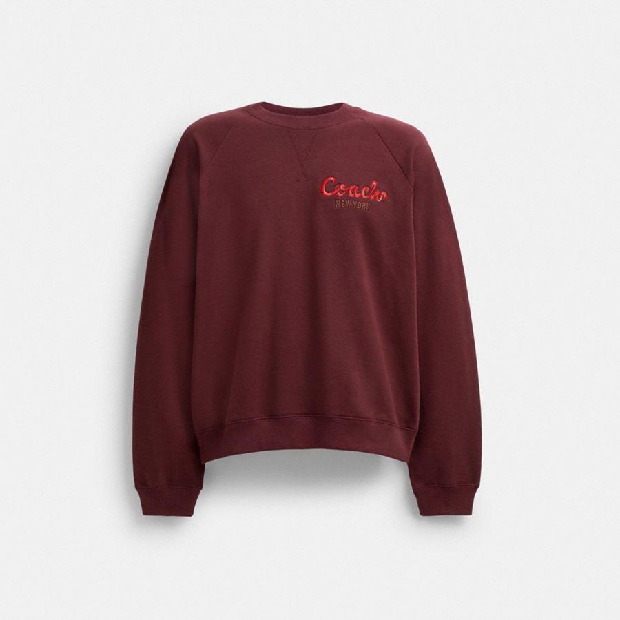 Sudadera COACH Hombre Burdeos | 9475OSLAU