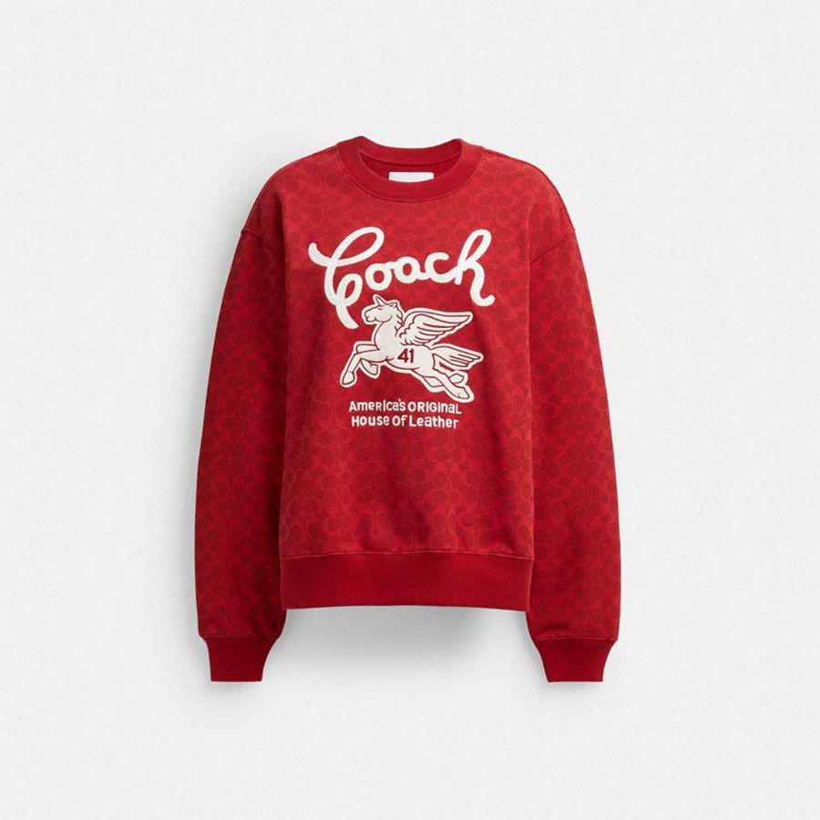Sudadera COACH Mujer Rojas | 0132KXAPW
