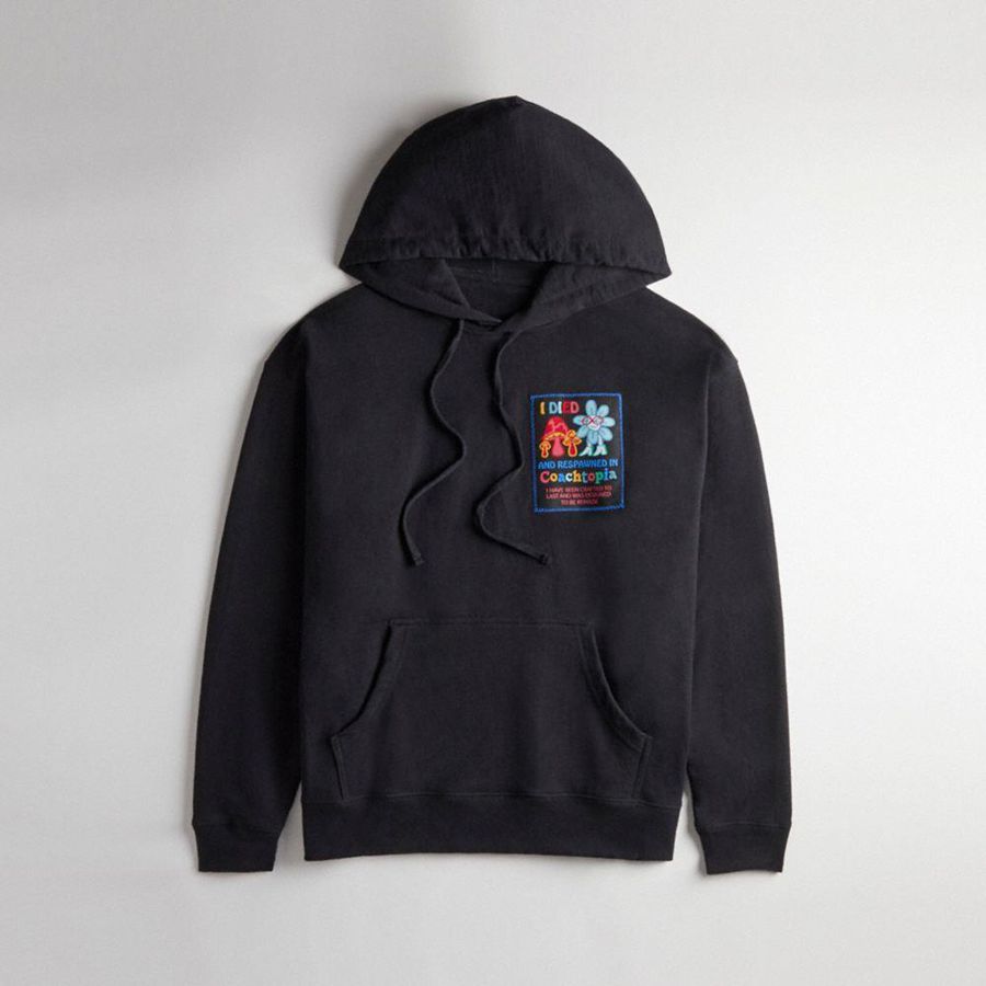 Sudadera con Capucha COACH Mujer Negras | 0915WSIPT