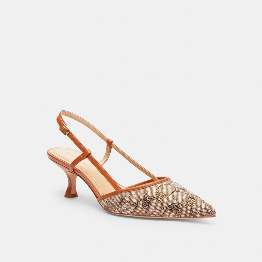 Tacones COACH Mujer Marrones | 9583THYMS