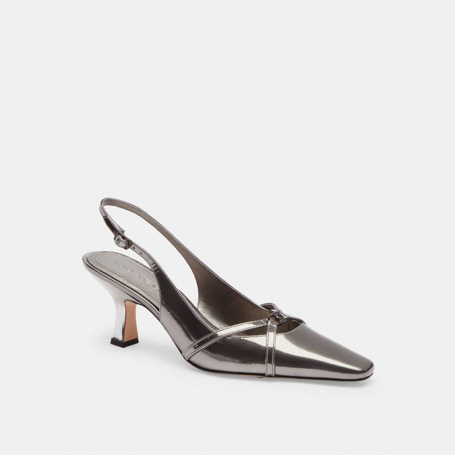 Tacones COACH Mujer Plateadas | 0284XWQZB