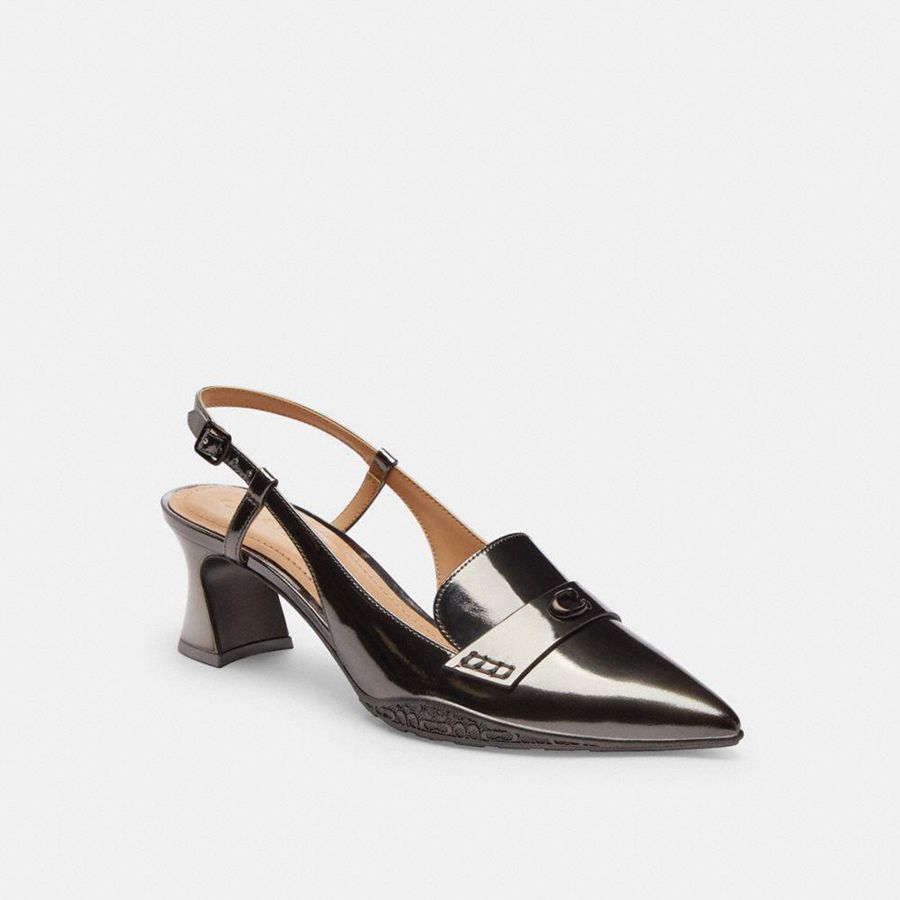 Tacones COACH Mujer Plateadas | 5608BASXP